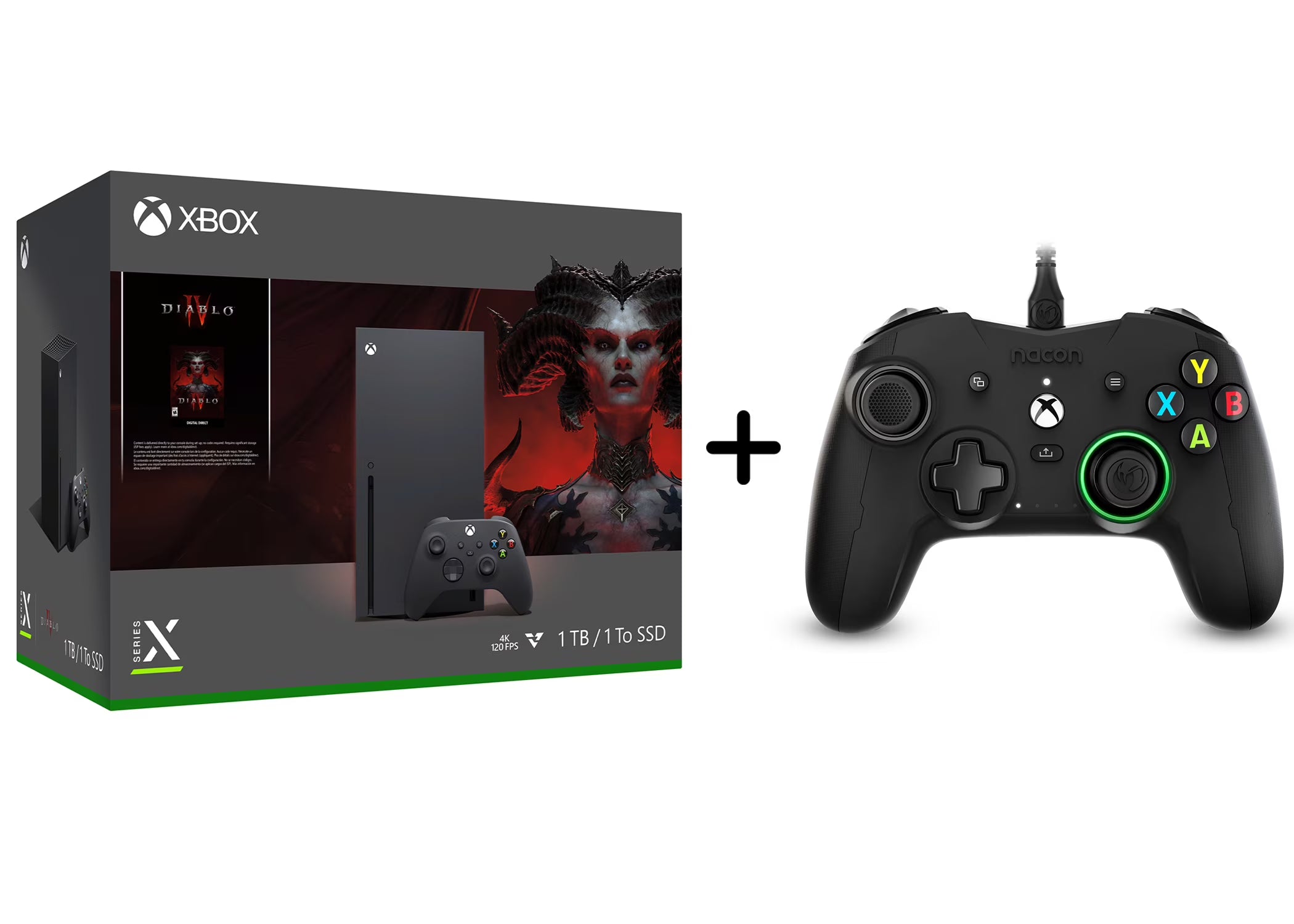 Xbox Series X Diablo 4 Bundle with Nacon Revolution X Wired Controller, Black W482