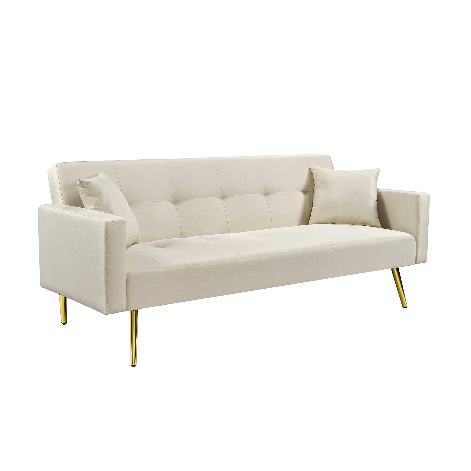 Convertible Fabric Folding Futon Sofa Bed J445