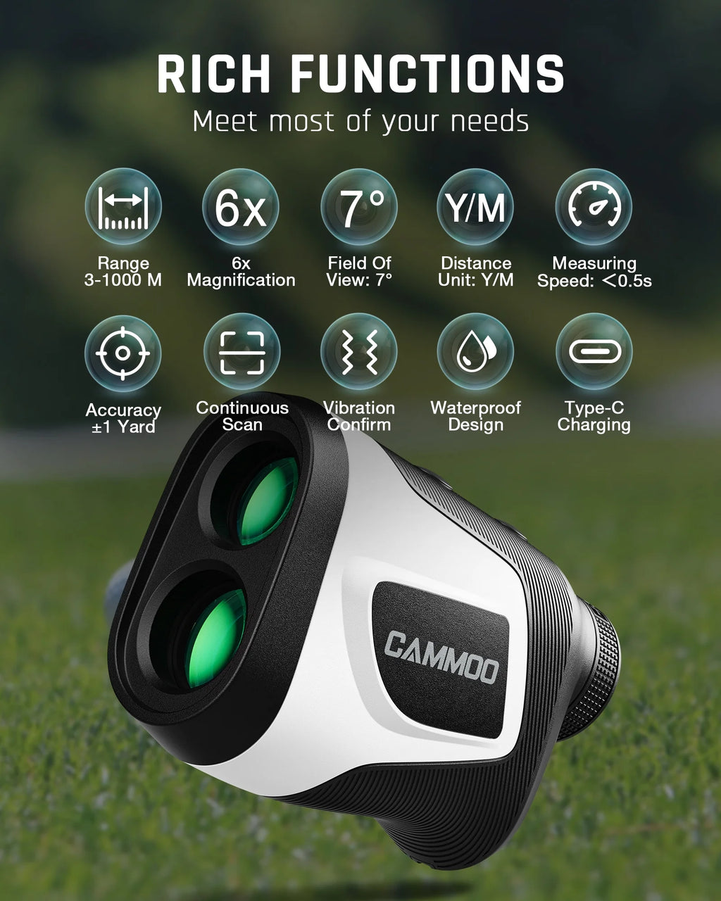 1100Y 6X Magnification Slope Golf Rangefinder P49785