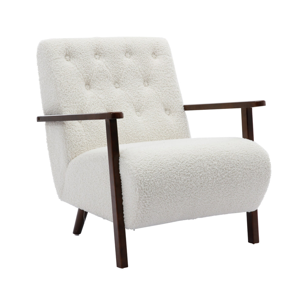 White Microsuede Accent Arm Chair N5828