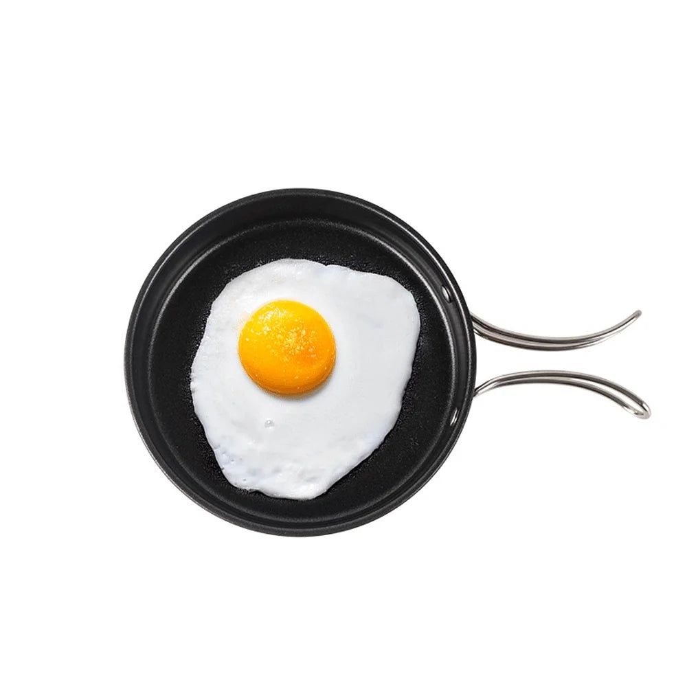 Stainless Steel Camping Cookware Set with Pot Frying Pan Kettle J3784