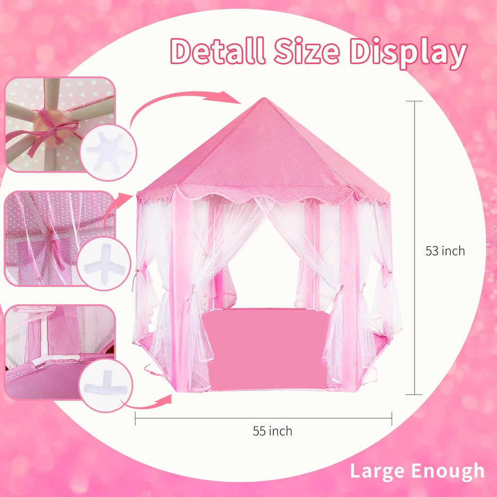 Castle Princess Tents with Lights, Kids Tents for Indoor and Outdoor Play Z181