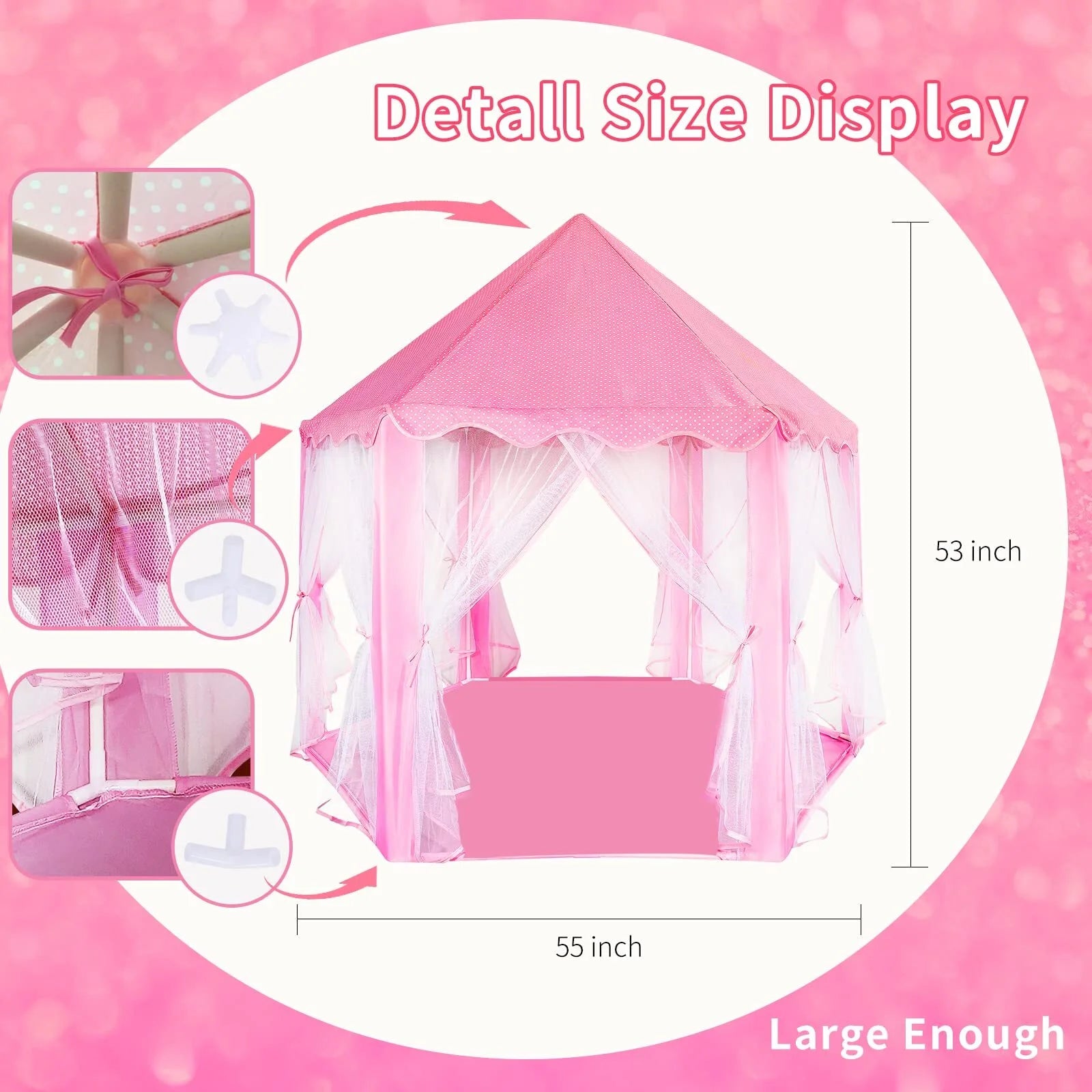 Castle Princess Tents with Lights, Kids Tents for Indoor and Outdoor Play Z181