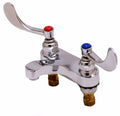 Brass Deck Mount Lavatory Faucet with Spray Device and Wrist Action Handles B863609