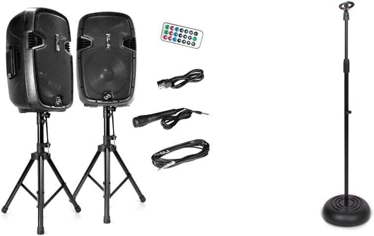 Wireless Portable PA Speaker System with Microphone Stand Q49050