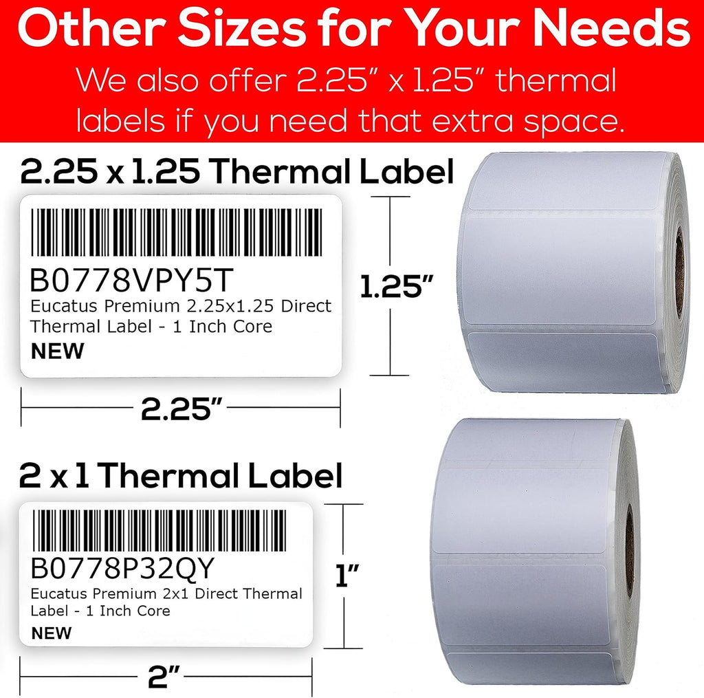 2x1 Direct Thermal Label 12 Pack Perforated Self-Adhesive Stickers M9005