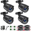 4 Pack HD-TVI Security Bullet Cameras with 80ft Night Vision Y245