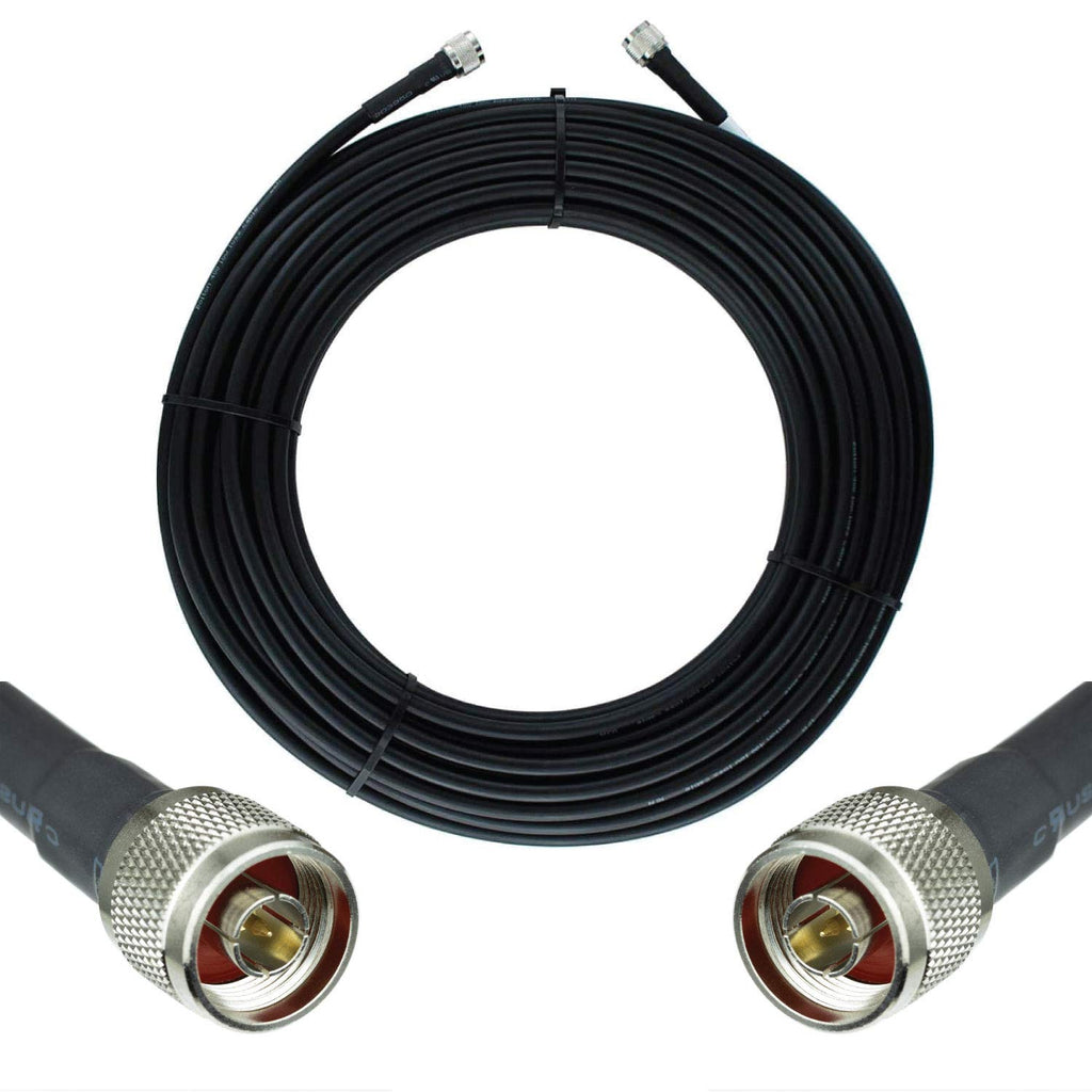 100ft Ultra Low Loss Coaxial Cable 50ohm N Male to N Male Black L216672