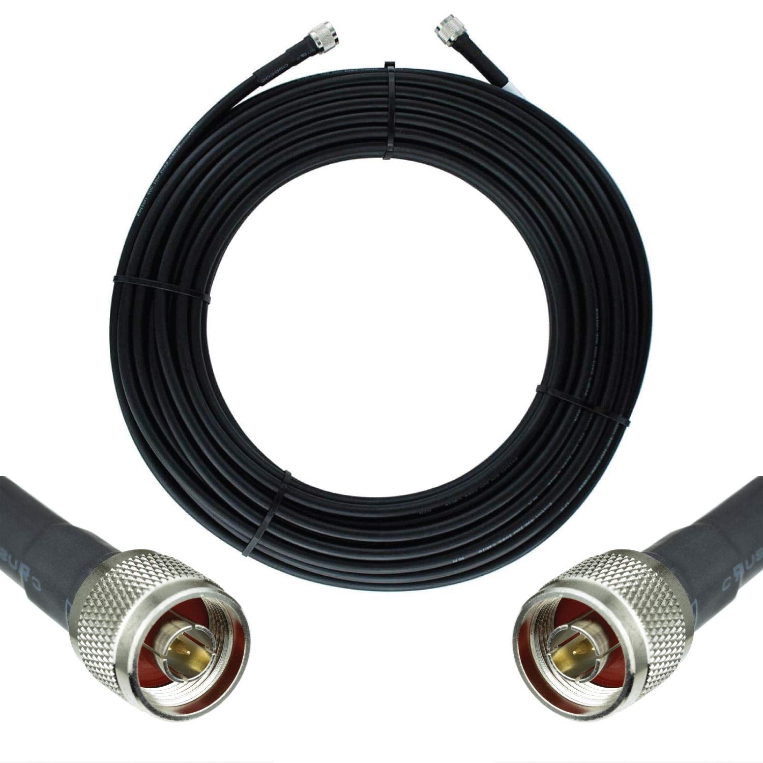 100ft Ultra Low Loss Coaxial Cable 50ohm N Male to N Male Black L216672