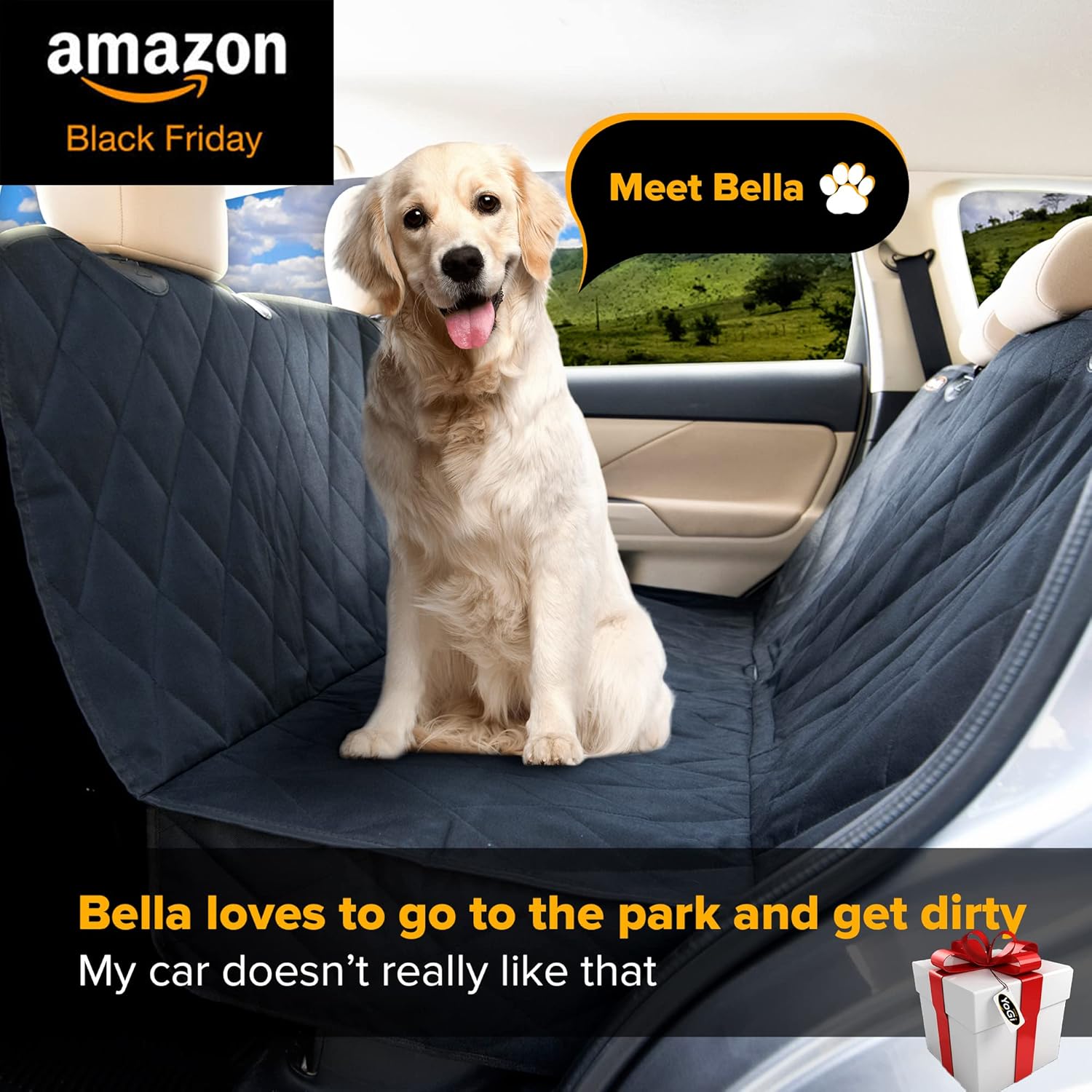Waterproof Nonslip Dog Seat Cover for Back Seat Q175