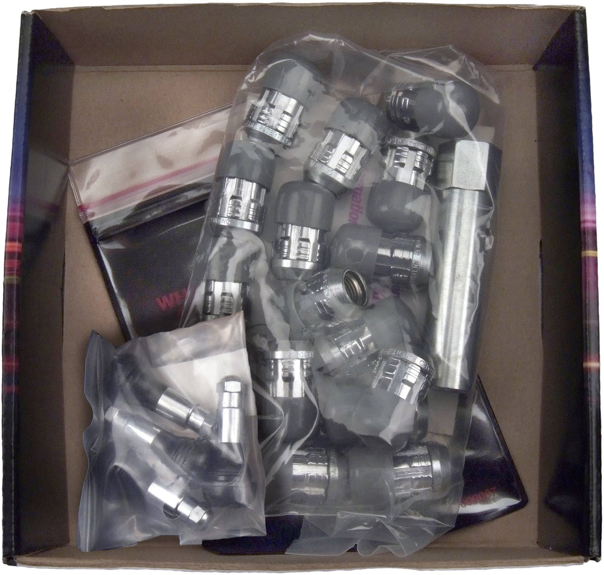 Chrome Wheel Locks with Blue Cap W963309