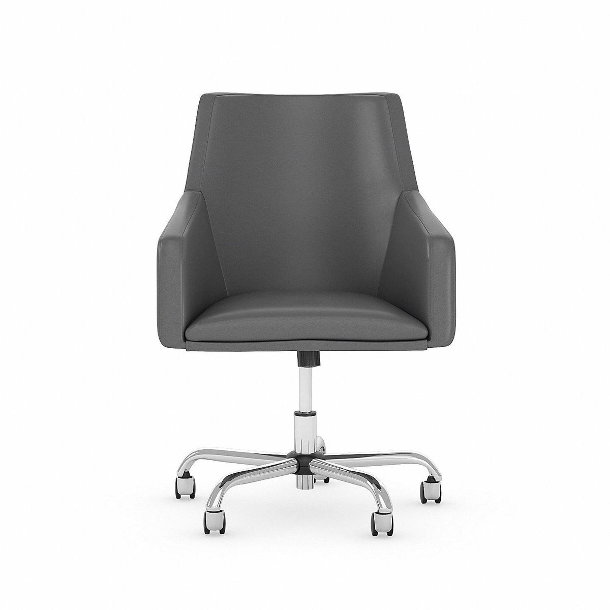 Dark Gray Leather Box Chair R759521