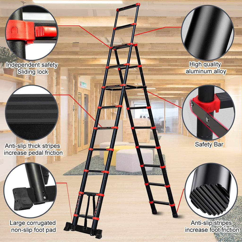 Telescopic Ladder 9+11 Aluminum A-Frame Extension Ladder W768