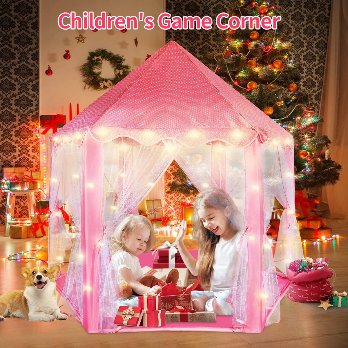 Castle Princess Tents with Lights, Kids Tents for Indoor and Outdoor Play Z181