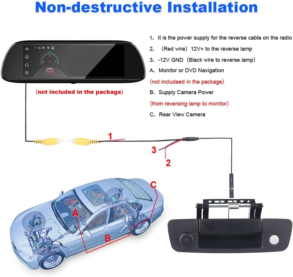 Rear View Backup Camera Tailgate Handle for Dodge Ram 1500 2500 3500 F49395
