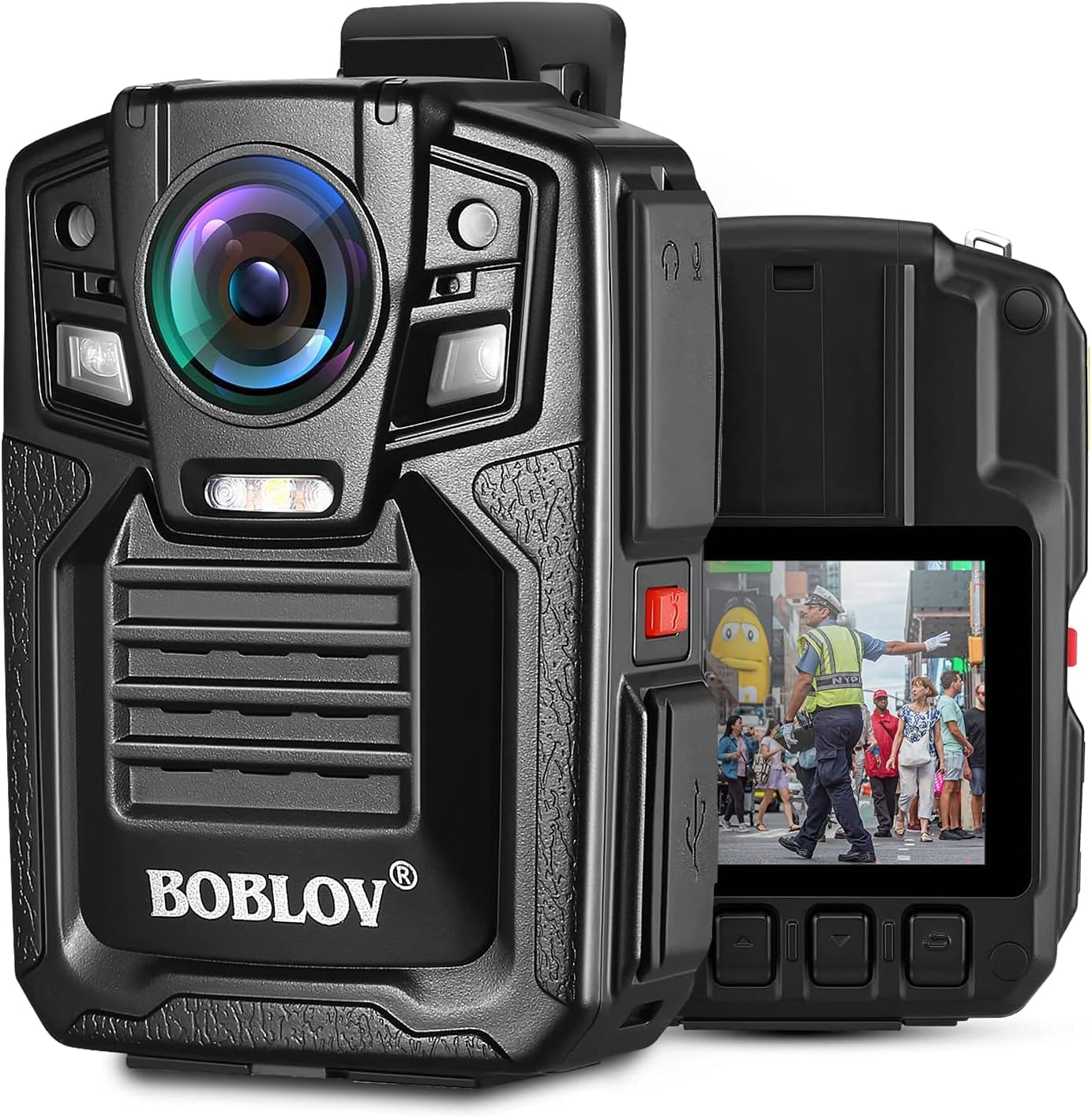 Police Body Camera with Audio, 128GB, 2 Batteries and Charging Dock Station P48479