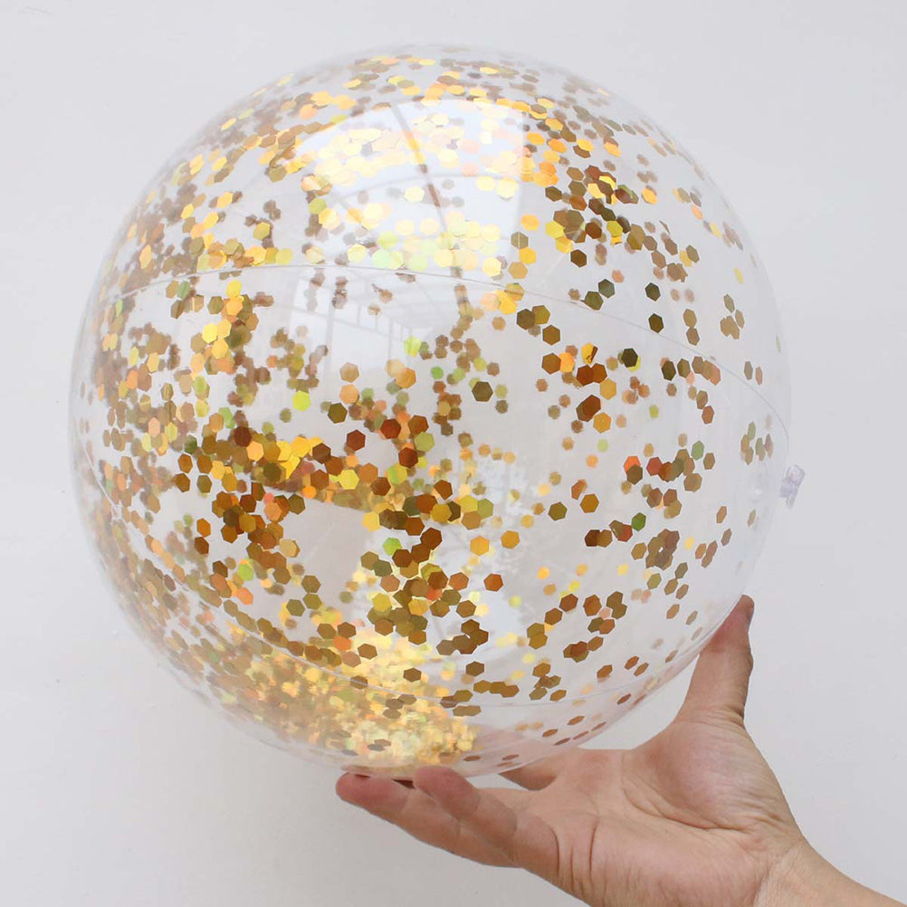 2pcs Glitter Sequin Beach Balls Inflatable PVC Toys with Pumps D597044
