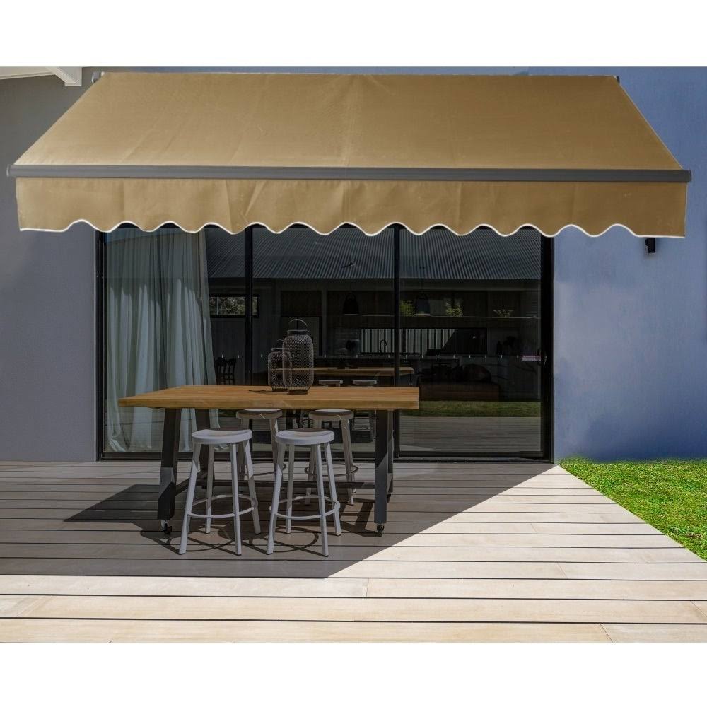 10 x 8 ft. Black Retractable Patio Canopy Awning V7777