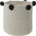 Black Storage Basket with Pompoms H510