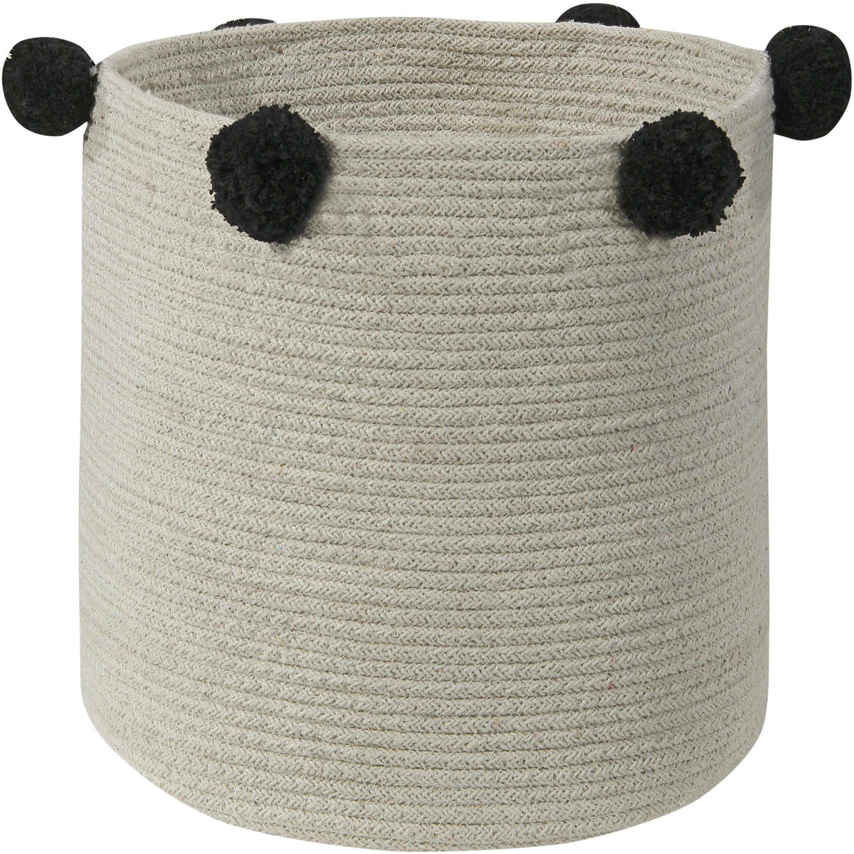 Black Storage Basket with Pompoms H510
