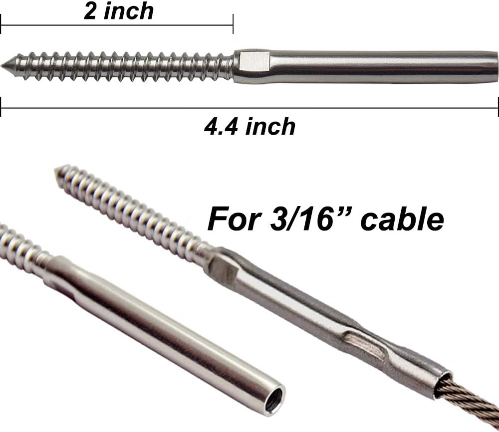 3/16 T316 Stainless Steel Cable Railing Hardware Kit 30 Pairs E92680