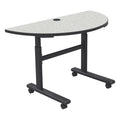 Sit/standing Desk Mobile Half-Round Gray Nebula Y512594