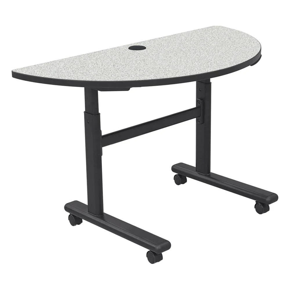 Sit/standing Desk Mobile Half-Round Gray Nebula Y512594