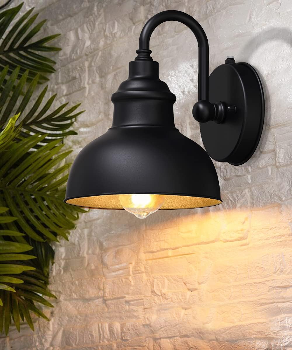 Outdoor Gooseneck Barn Light Fixture with E26 Bulbs H72110