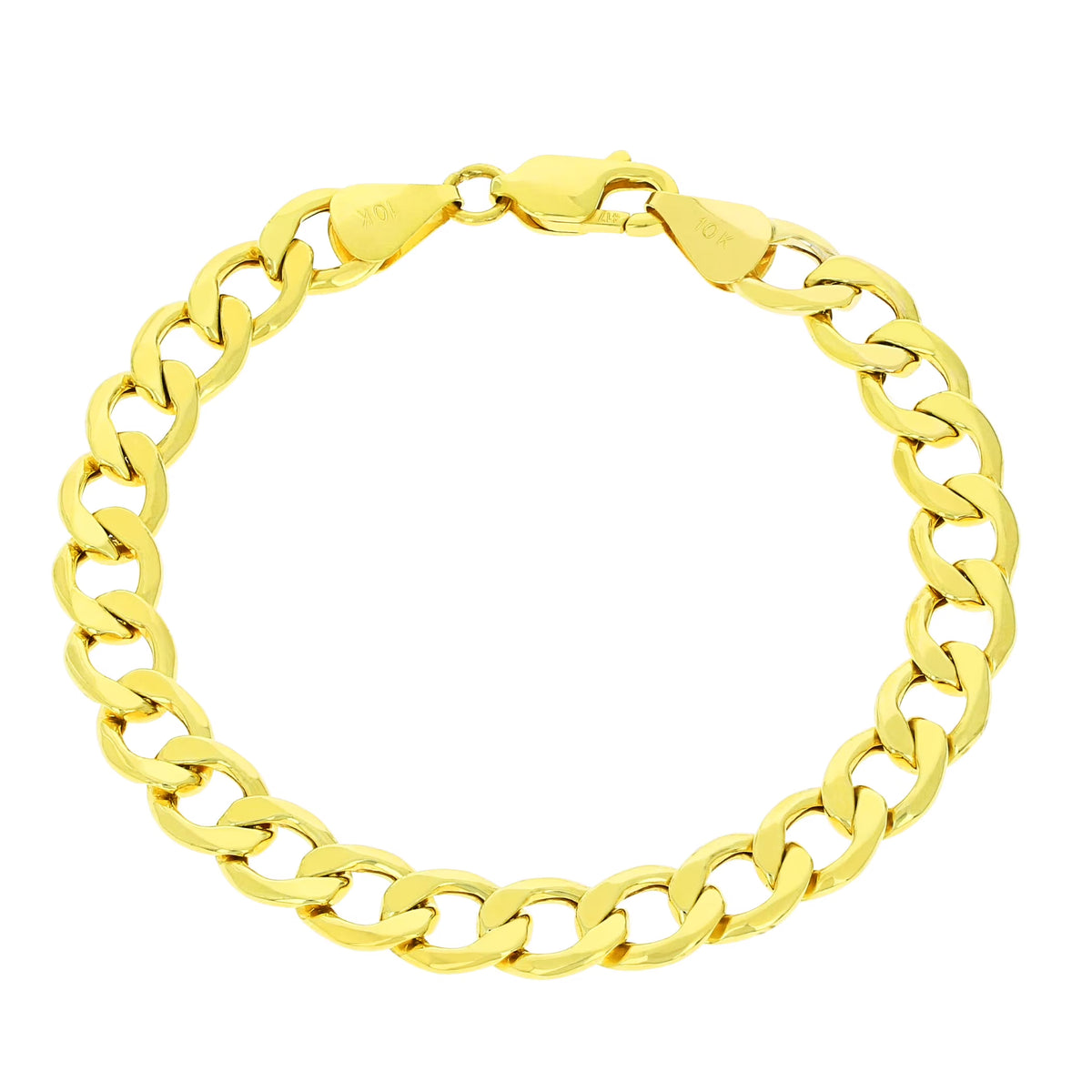 10k Yellow Gold 8mm Cuban Link Chain Bracelet X6676