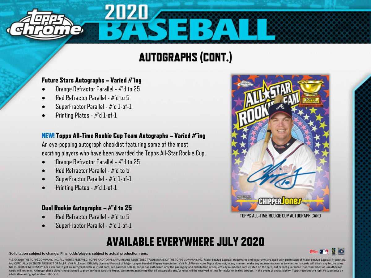 2020 Topps Chrome Baseball Jumbo Box G655