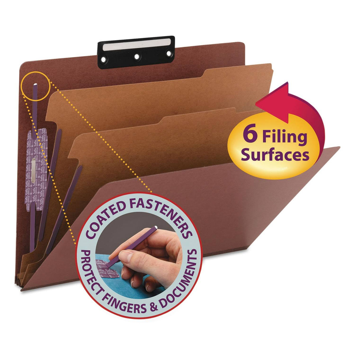 Red 6-Section Classification Folder B65200