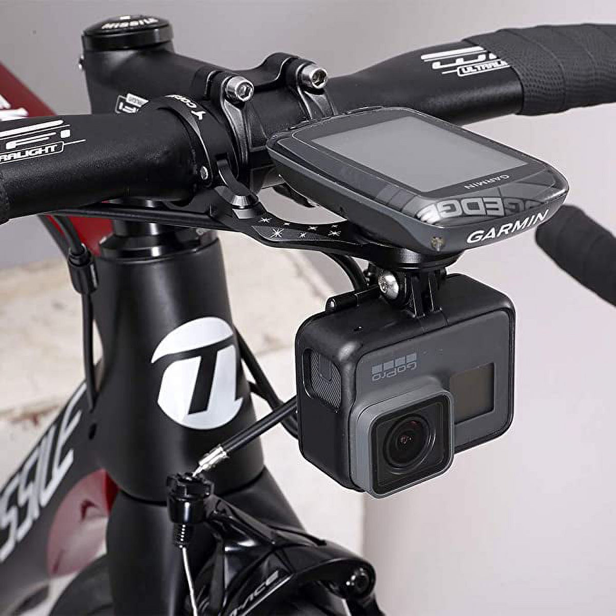 Bike Handlebar Computer Combo Mount for Garmin Edge and GoPro and NiteRider Adapter U17118