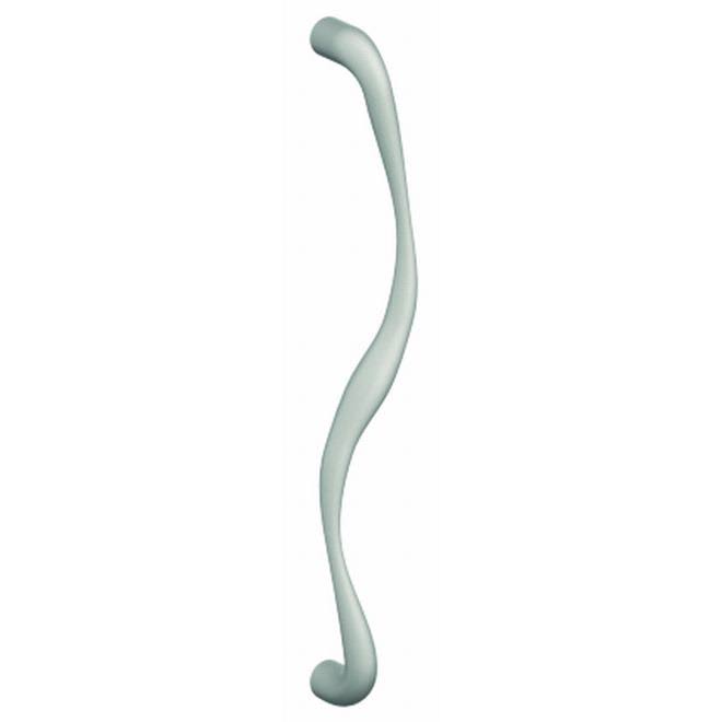 Left Hand Curved Door Pull, Satin Stainless Steel M1968