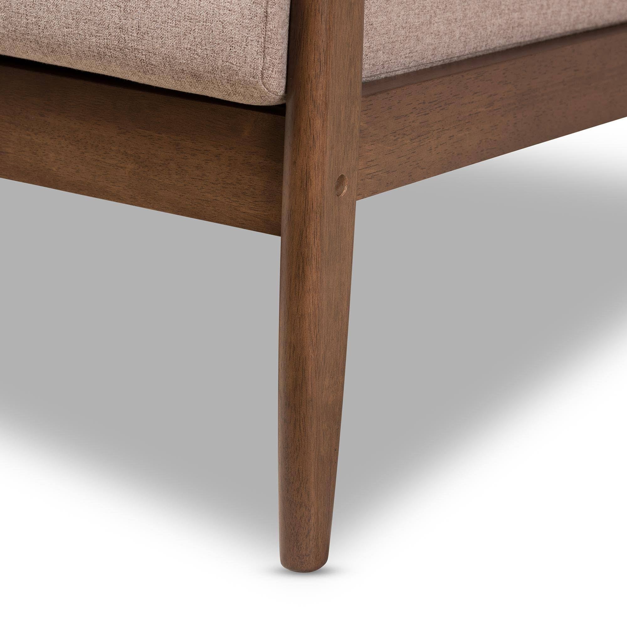 Light Brown Wood 2-Seater Loveseat O55109