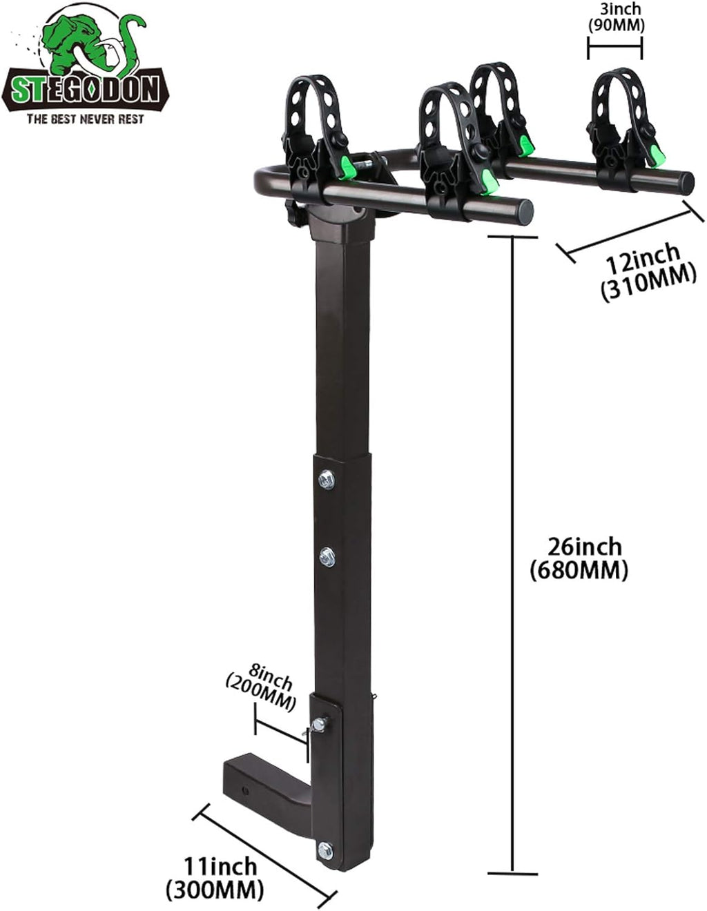 2 Bike Hitch Rack 2'' Hitch Receiver Heavy Duty Bicycle Carrier Racks Hitch Mount Double Foldable Rack Pack of 2 V898345