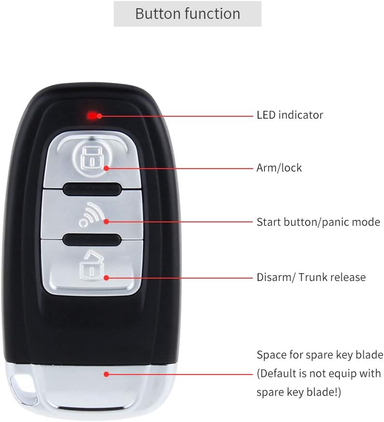Passive Keyless Entry Car Alarm System Push Button Start Remote Start DC12V Y740