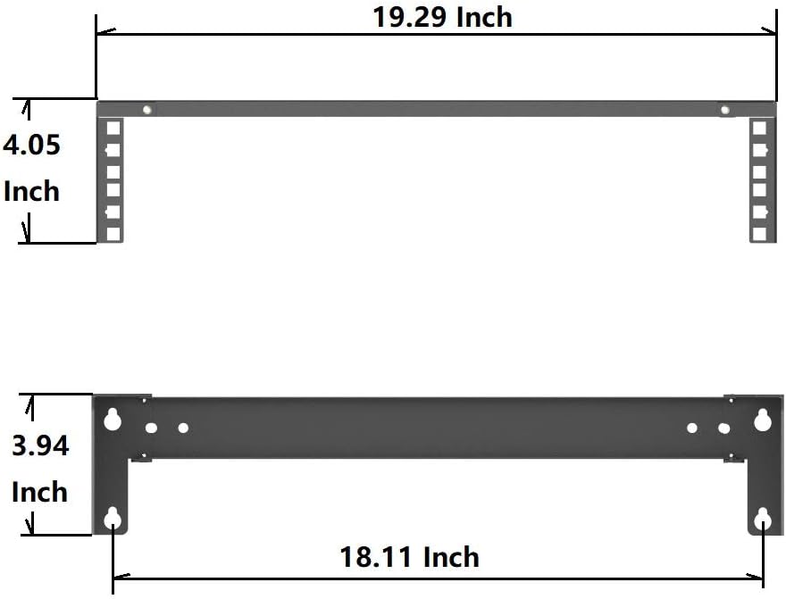 2U Folding 19 Inches Cold Rolled Steel Wall Mountable Vertical Rack Pack of 2 K486974