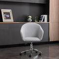 Linen Desk Chair with Mid-Back Adjustable Swivel C692