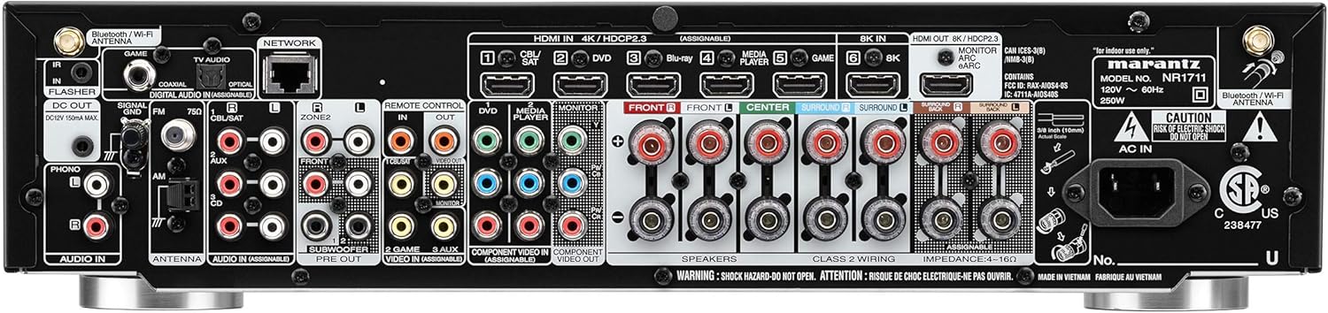 Slim 7.2 Channel AV Receiver with Wi-Fi and Bluetooth S712