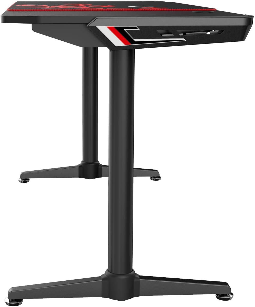Black 60 inch Gaming Computer Desk with Carbon Fiber Surface R3719