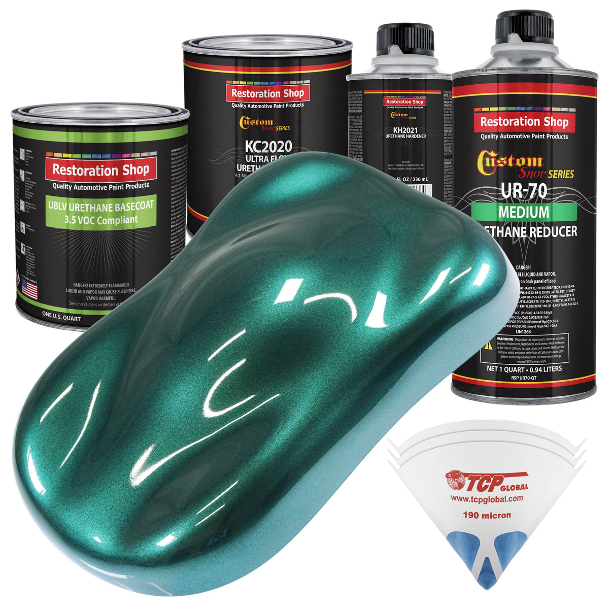 Dark Teal Metallic Low VOC Urethane Basecoat Auto Paint Kit L711347