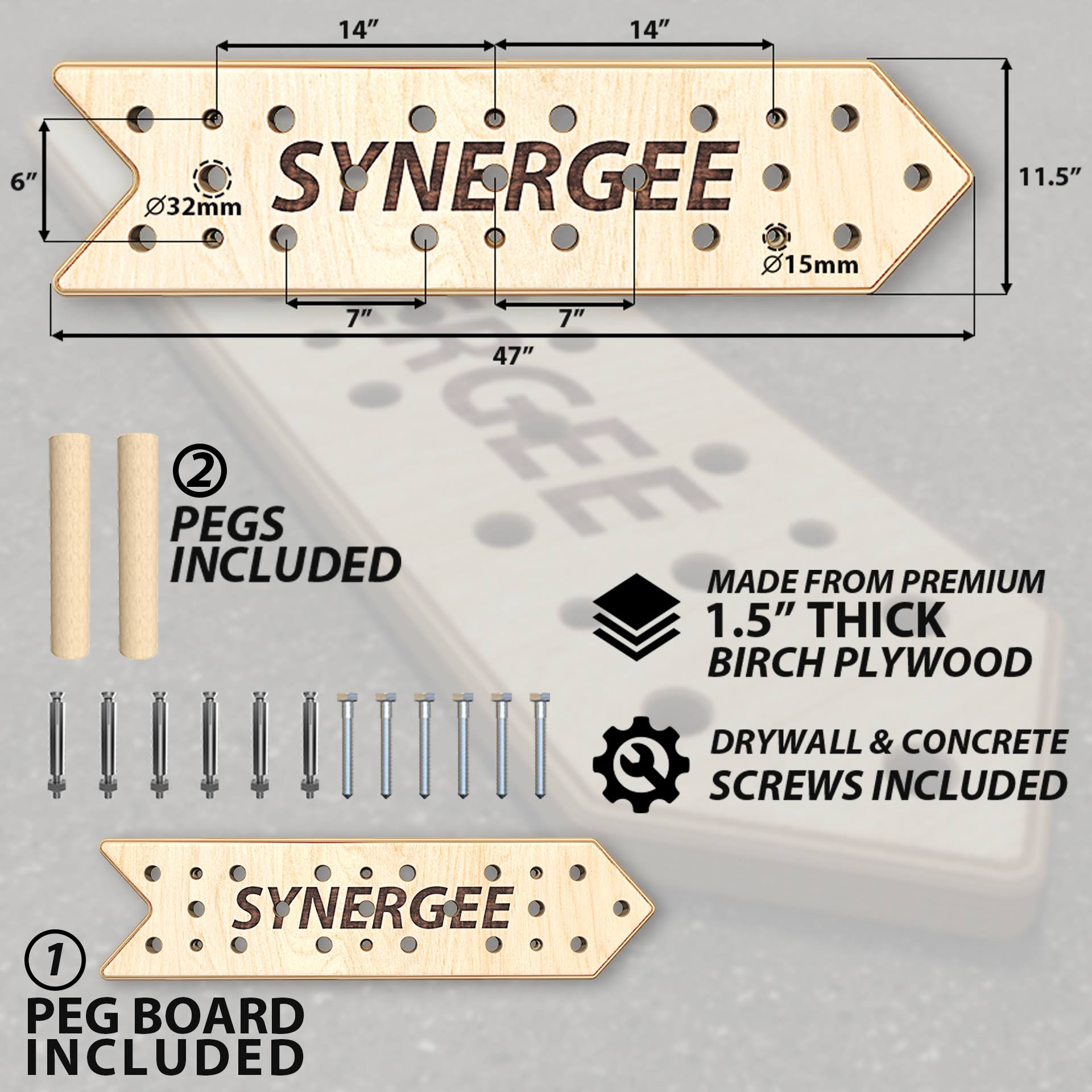 Peg Board for Pull Up, Rock Climbing, Parkour, and Fitness R892