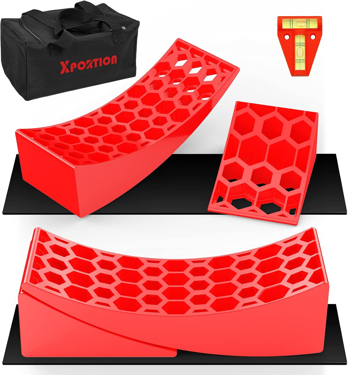 RV Leveling Blocks Kit with Curved Levelers and Chocks L135