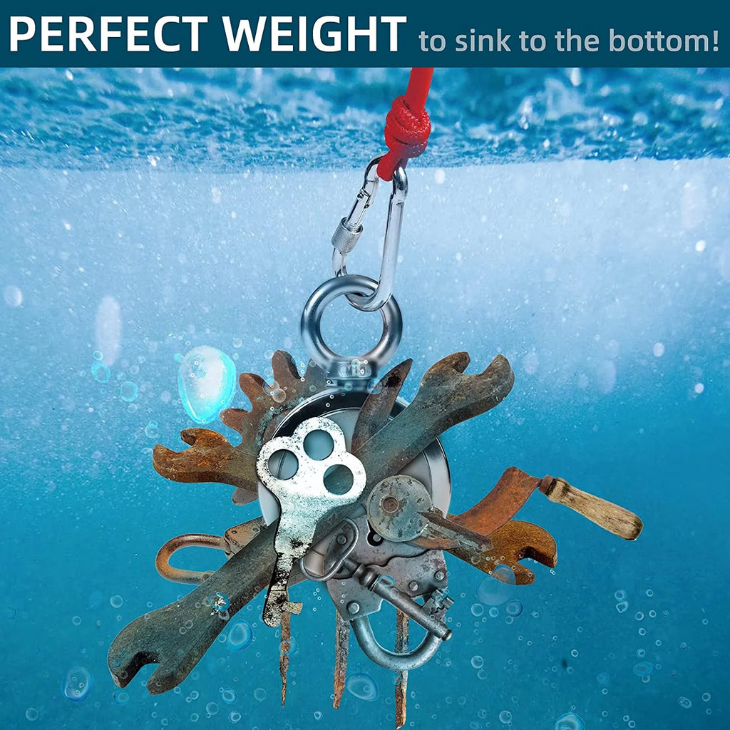 Double Side Neodymium Fishing Magnet Kit with Rope and Carabiner Z446