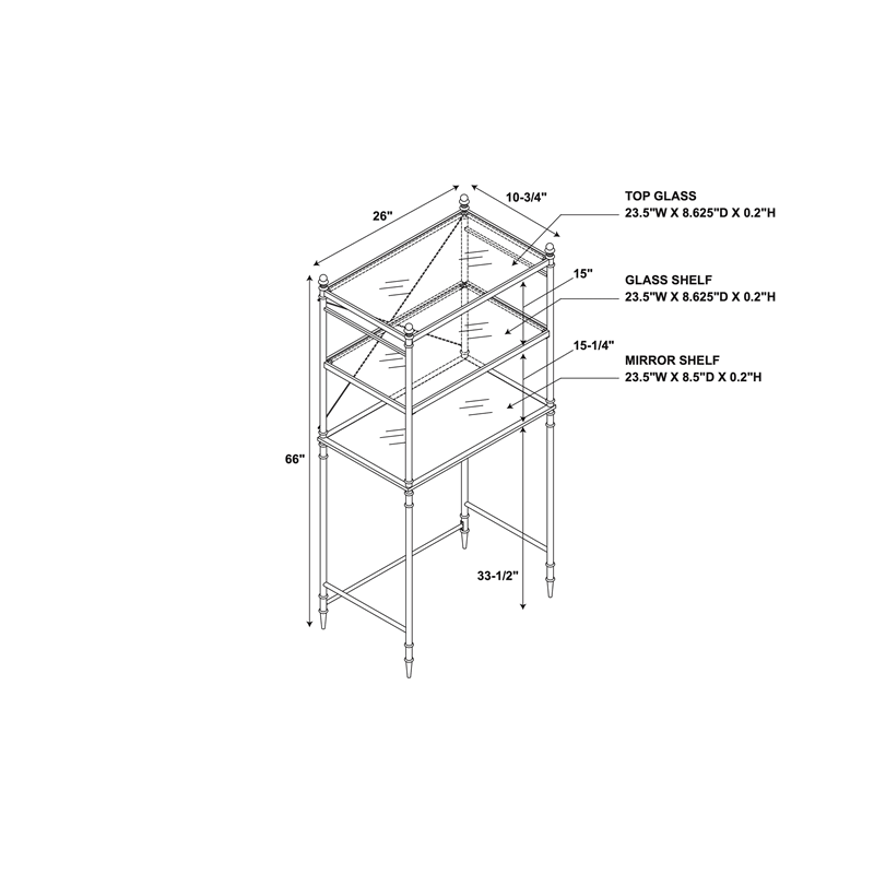 Metal and Glass Spacesaver in Chrome T6147
