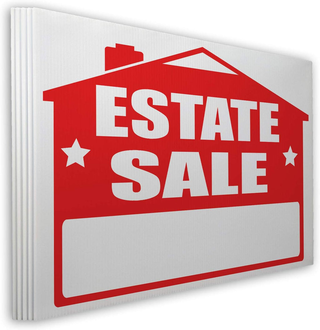 Estate Sale Yard Sign Kit, 24" W x 18" H CoroPlast, Double-Sided, Pack of 2 F716101