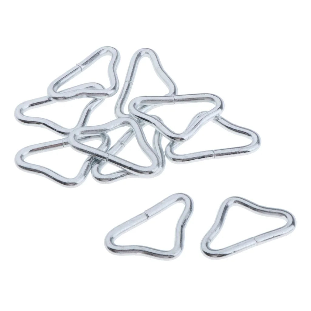 Metal Triangle Buckle, 1.5'' Dia Loop for Trampoline Mat, Leather, Craft Q20119