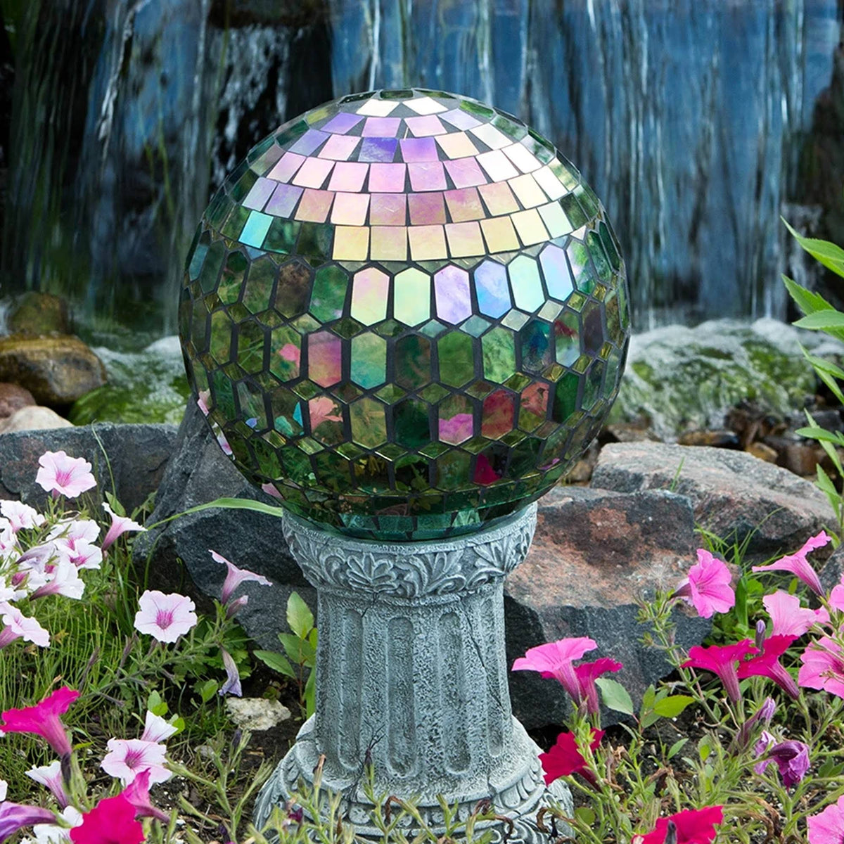 Rainbow Prismatic Mosaic Gazing Globe T61554