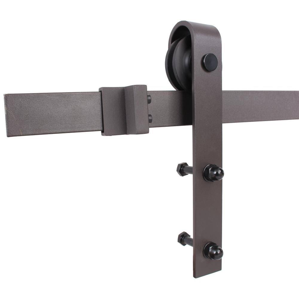 Ocean Blue Stained Wood Sliding Barn Door with Hardware Kit T463