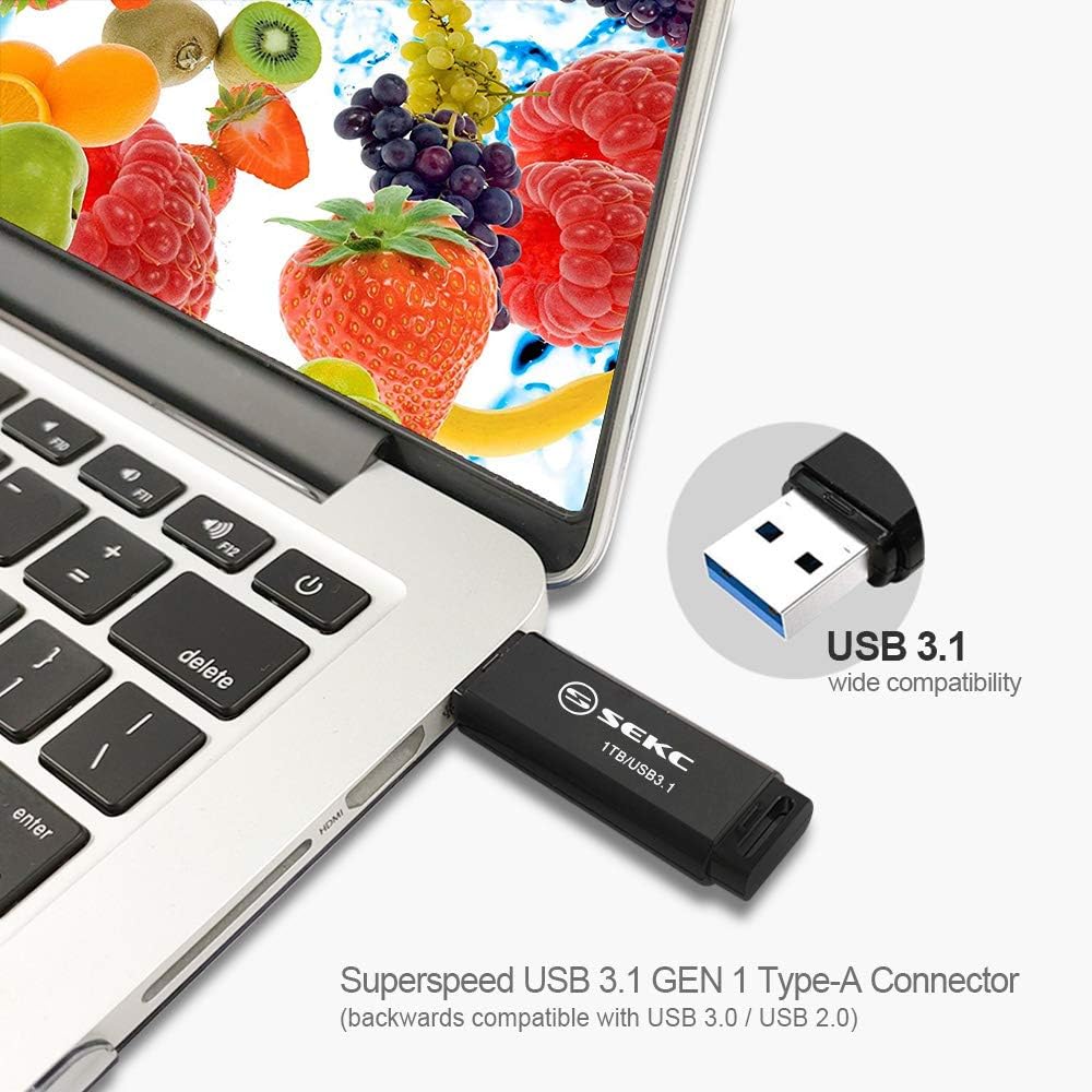 1TB USB 3.1 Flash Drive, Black F940434